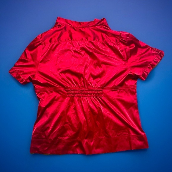 Elegant and Sexy Red nygard red satin Blouse size 16 - Picture 5 of 5